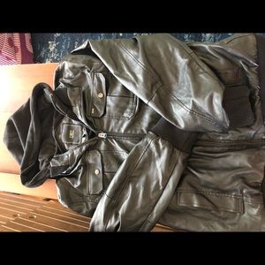 Obey propaganda leather jacket